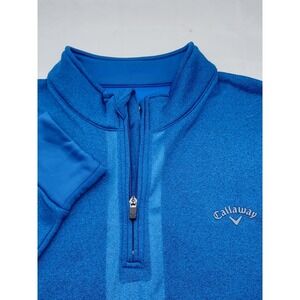 Callaway Weather Series Mens XXL Blue Quarter Zip Pullover Golf Fleece Jacket